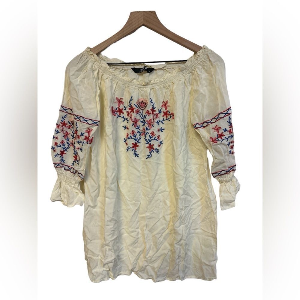 TOV Los Angeles Embroidered Tunic Boho Top Sz 38/S